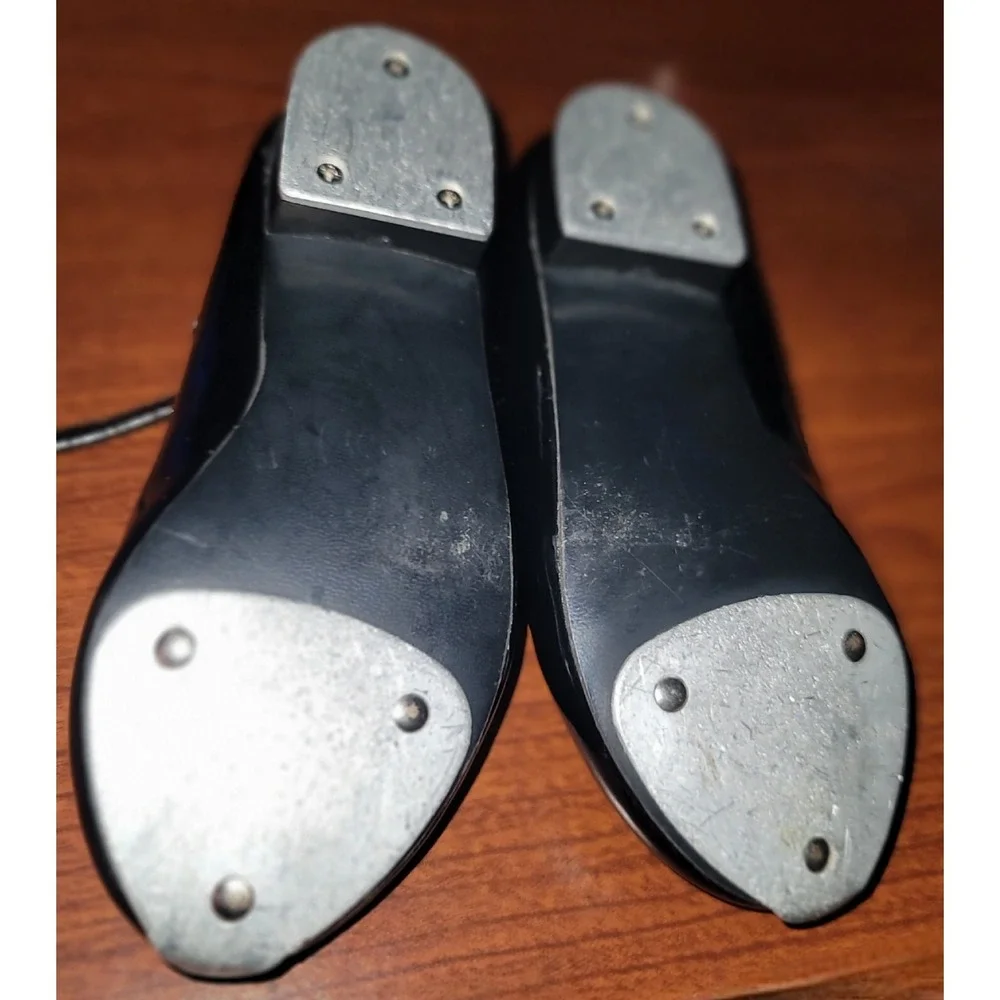 Revolution Dancewear Girls Black Patent Leather Strap Dance Tap Shoes 801 13 Ch